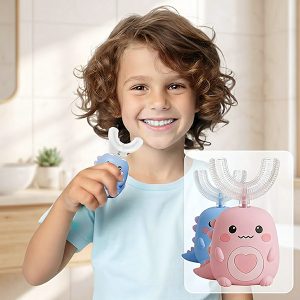 Børne 360° Sonisk Tandbørste - LED Dino, 5 Indstillinger, Alder 2-8 år | TOOFY