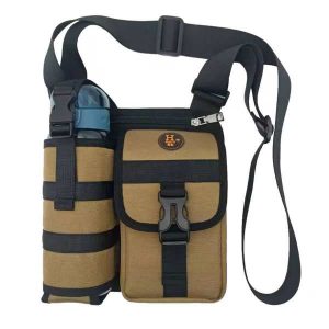 Skuldertaske med holder til vandflaske - 22x21 cm, net | TREZORIA